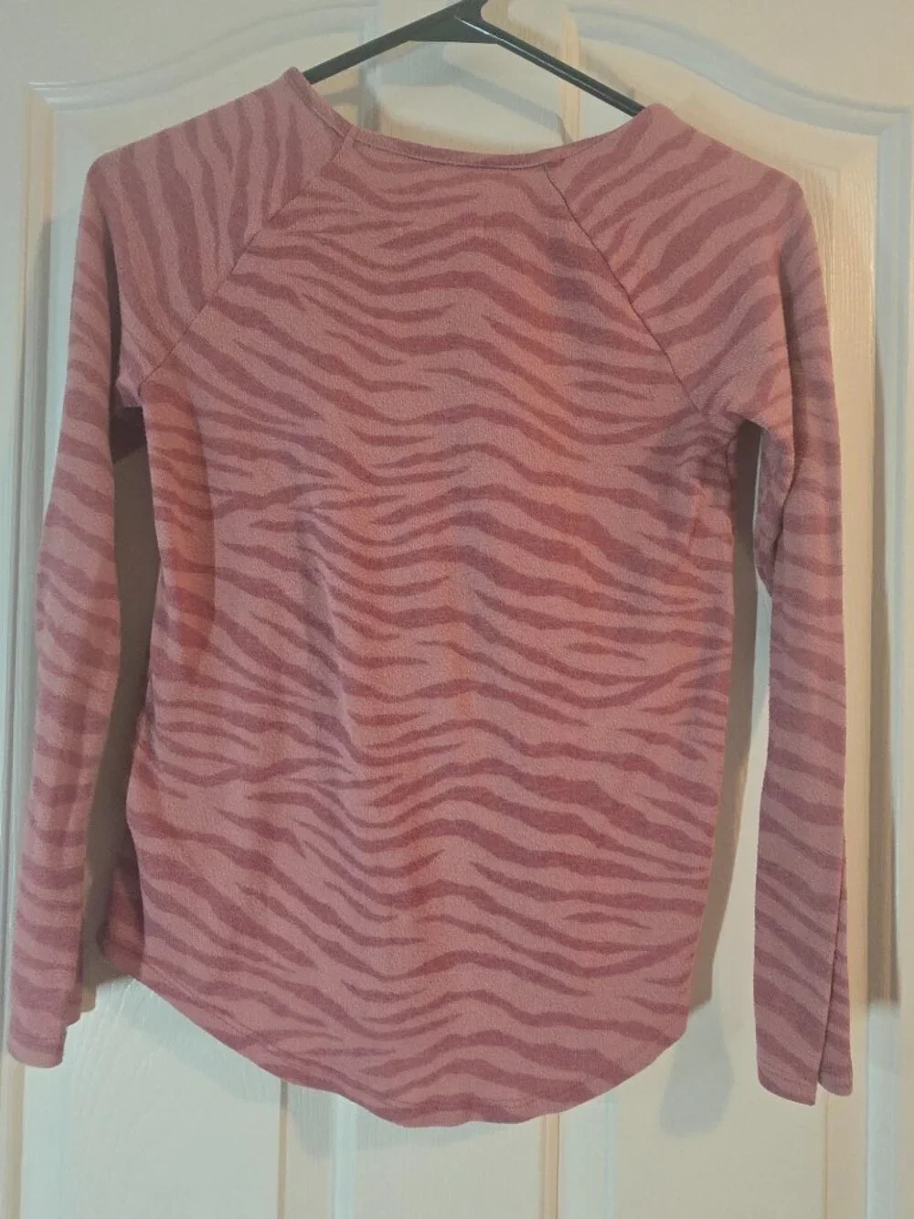 Old Navy Girls L 10-12 Pink Zebra Print Long Sleeve Top